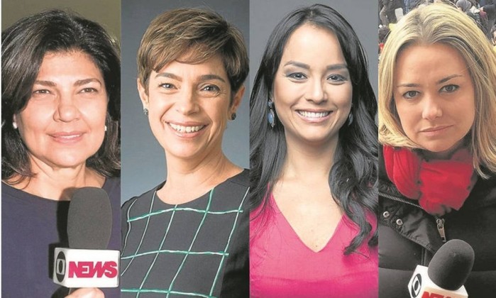 Jornalistas - Cristiana Lôbo e Renata Lo Prete, da GloboNews; Lidiane Shayuri, da Record News; e Bianca Rothier, correspondente da GloboNews na Suíça - Divulgação