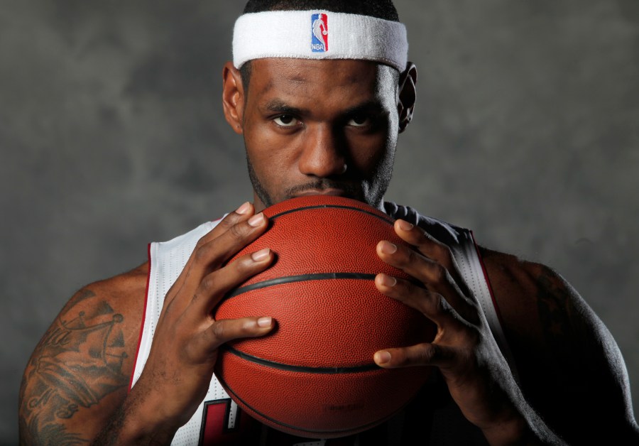 Miami Heat's LeBron James poses for a portrait during Media Day in Miami, Florida September 27, 2010 before the NBA basketball team kicks off their training camp. REUTERS/Hans Deryk (UNITED STATES - Tags: SPORT BASKETBALL) - RTXSQUG