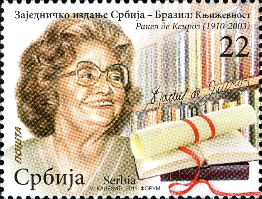 Homenageada em selo postal da Sérvia, em 2011.