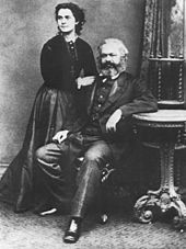 Karl Marx com sua mulher, em foto de 1869
