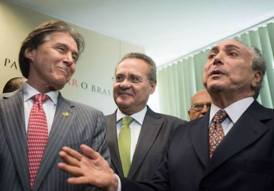 Eunício Oliveira, Renan e Temer.