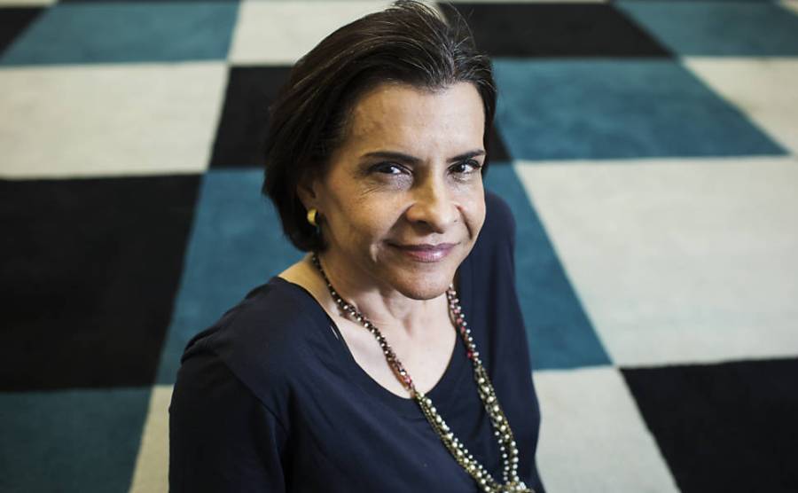 A cantora Marina Lima na unidade do Sesc na Bela Vista, após participar de bate-papo sobre sua vida e carreira