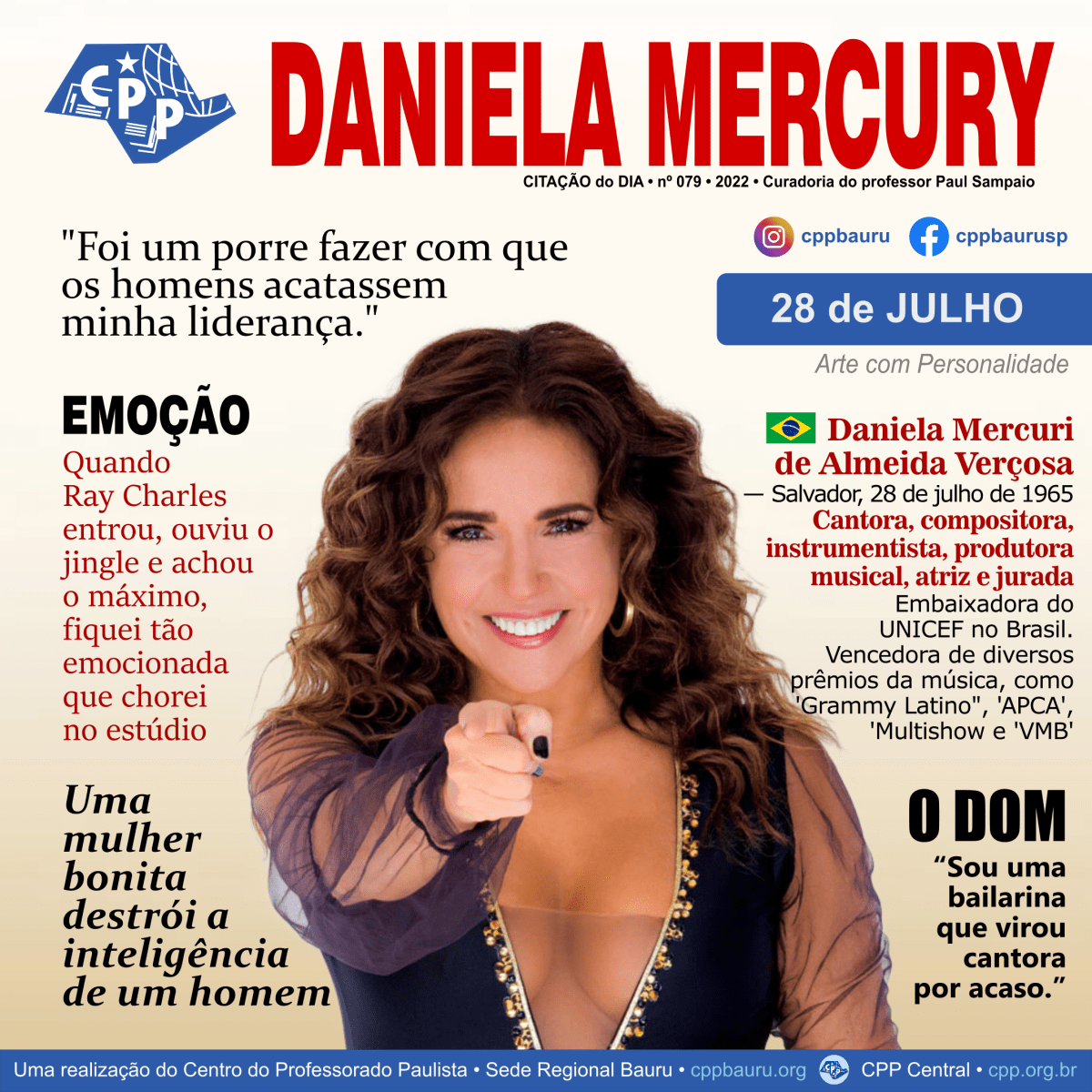 Arte com Personalidade • Daniela Mercury • 57&nbsp;Anos