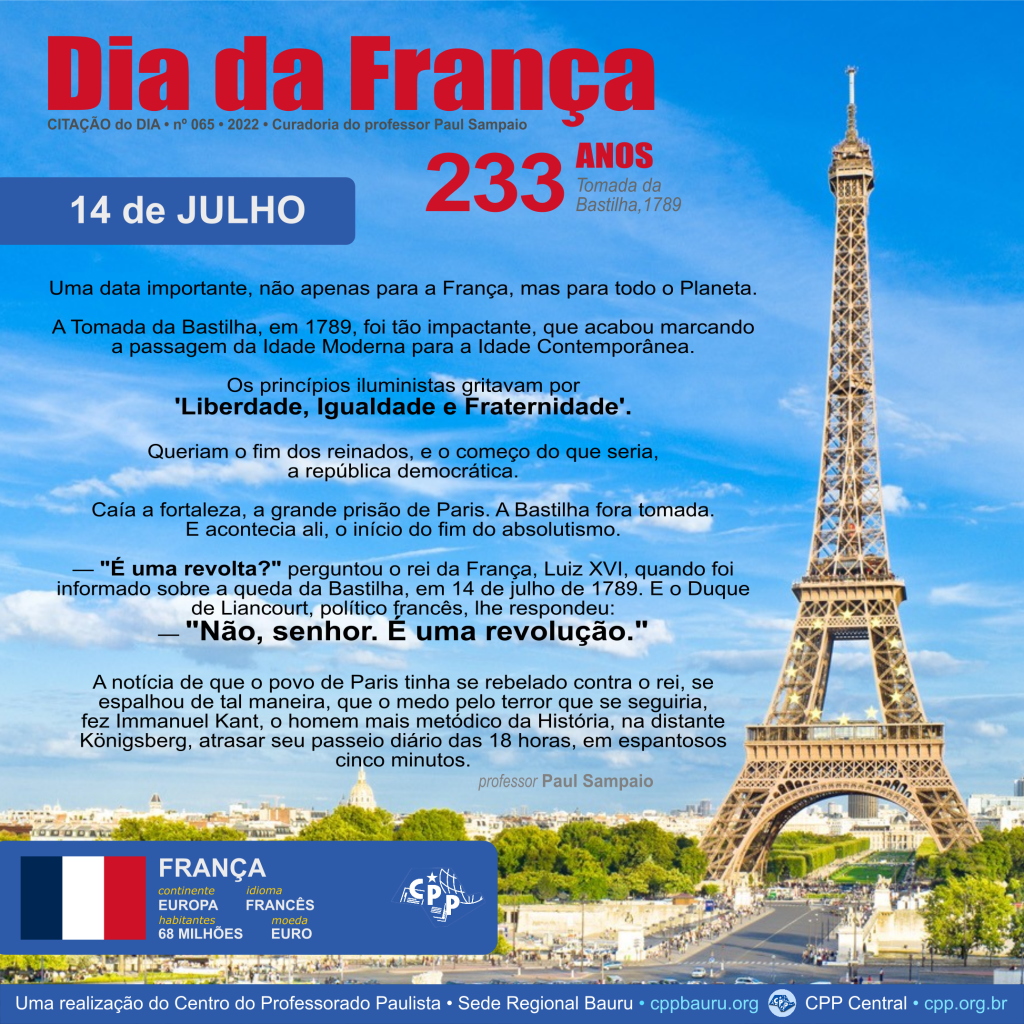 Dia da França • Tomada da Bastilha • 233&nbsp;Anos