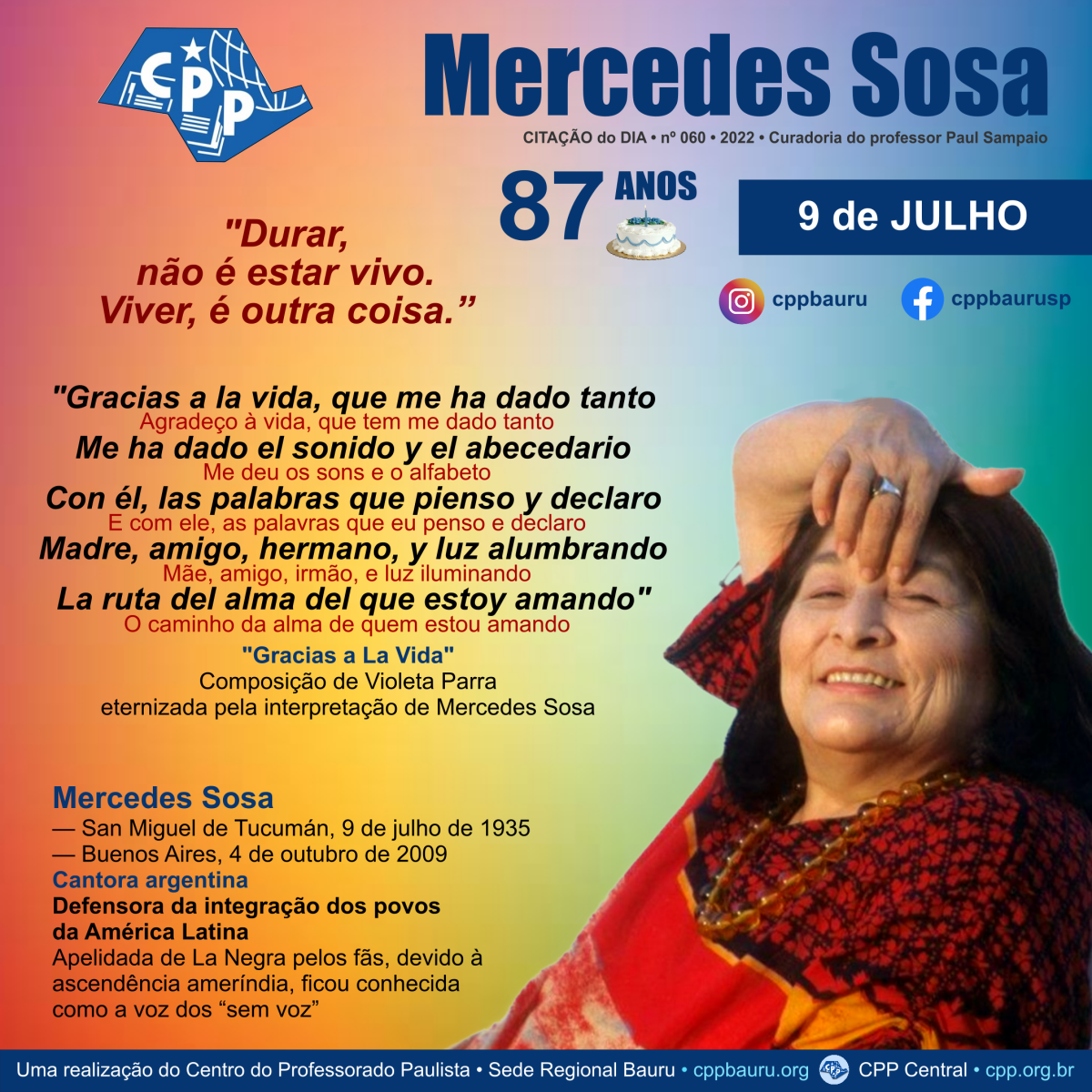 La Negra • Mercedes Sosa • 87&nbsp;Anos