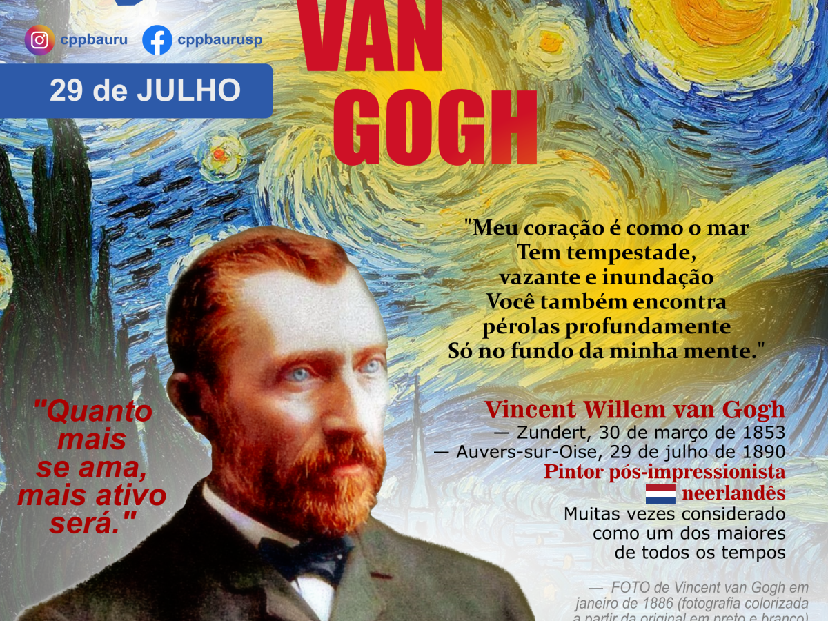 Noite Estrelada • Vincent van Gogh • 29 de Julho • 132 Anos do&nbsp;Falecimento