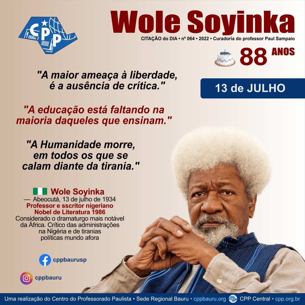 O Nobel Nigeriano • Wole Soyinka • 88&nbsp;Anos